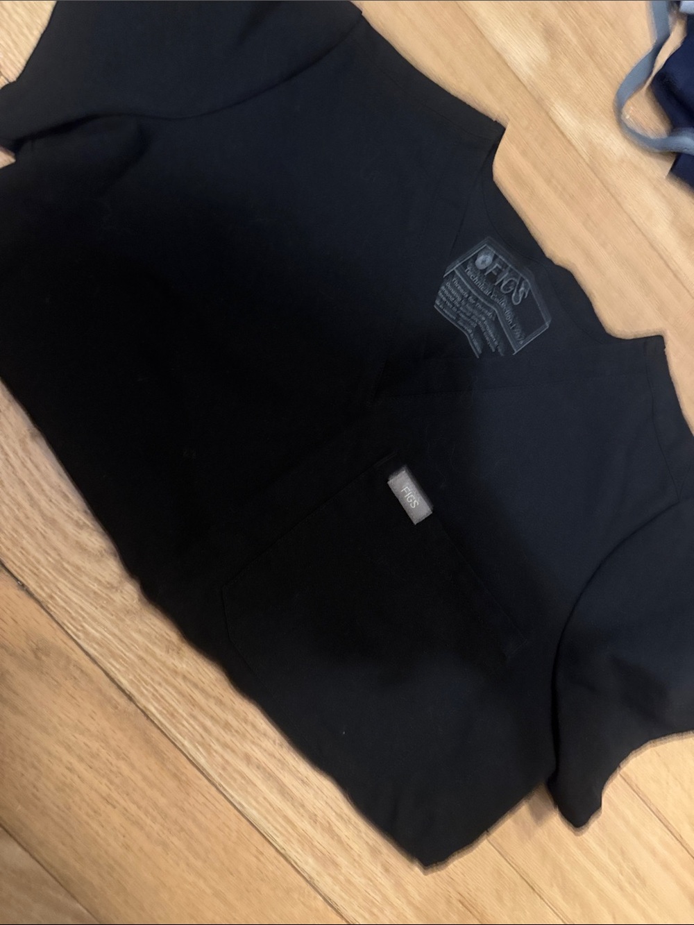 Figs Black Short Sleeve Pocket Tee
